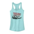 thumbnail image 1 of Junior's Back to the Future DeLorean Bold Cartoon  Racerback Tank Top Cancun X Small, 1 of 3