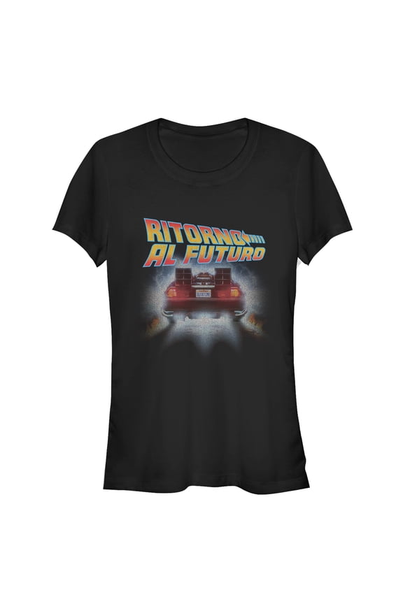 Junior's Back to the Future Italian Poster Graphic Tee Black X Large