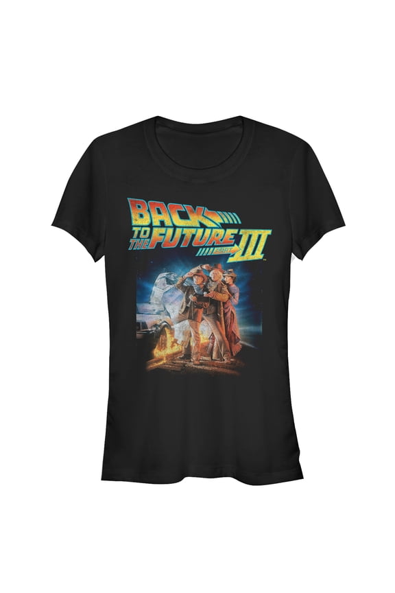 Junior's Back to the Future Part 3 Character Pose Graphic Tee Black Large