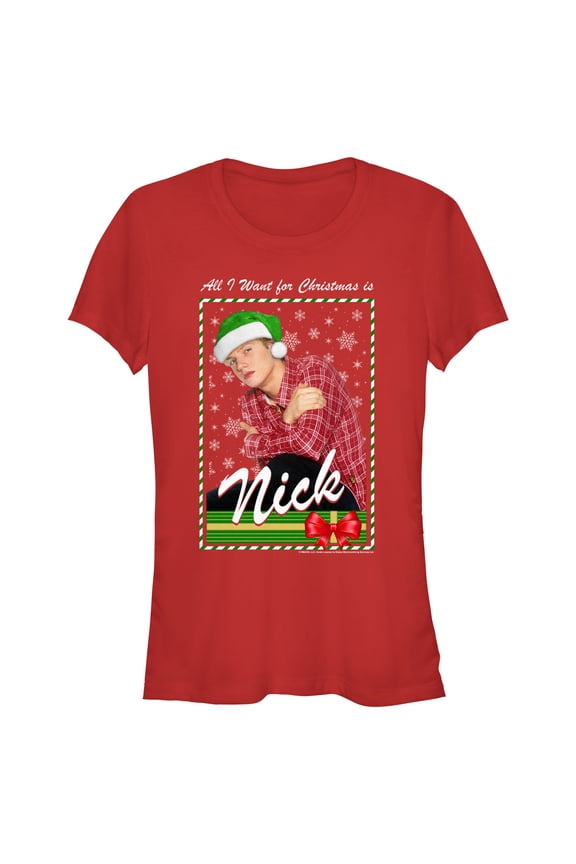 Junior's Backstreet Boys Nick All I Want for Christmas Graphic T-Shirt