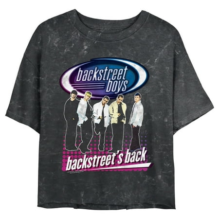 Junior's Backstreet Boys Retro Backstreet's Back Graphic Crop T-Shirt