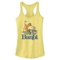 thumbnail image 1 of Junior's Bambi Distressed Classic Scene Racerback Tank Top Banana X Small, 1 of 4