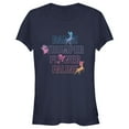 thumbnail image 1 of Junior's Bambi Neon Name Stack Graphic Tee Navy Blue Small, 1 of 3
