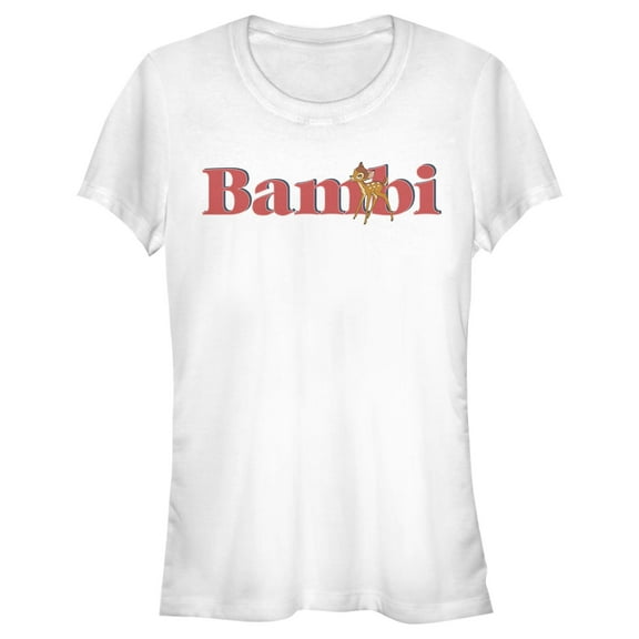 Junior's Bambi Red Large Logo  Graphic Tee