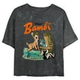 thumbnail image 1 of Junior's Bambi Retro Color Poster Graphic Crop T-Shirt Black X Large, 1 of 4