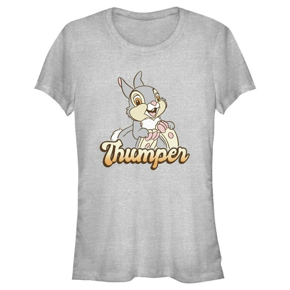 Junior's Bambi Thumper Portrait  Graphic Tee Athletic Heather X Large