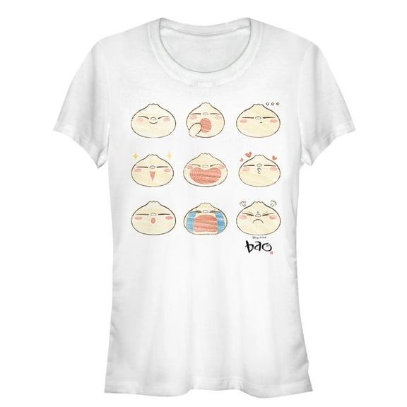 Junior's Bao Dumpling Emotions Graphic Tee White Medium