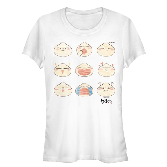 Junior's Bao Dumpling Emotions Graphic Tee White Small