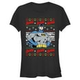 thumbnail image 1 of Junior's Batman Christmas Sweater  Graphic Tee Black Large, 1 of 3