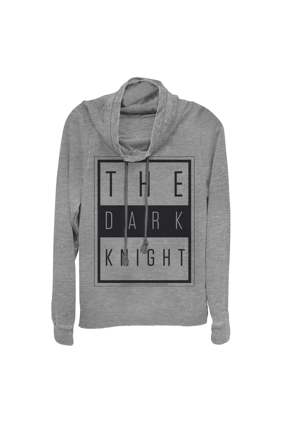 Junior's Batman Dark Night Frame Cowl Neck Sweatshirt Gray Heather X Large