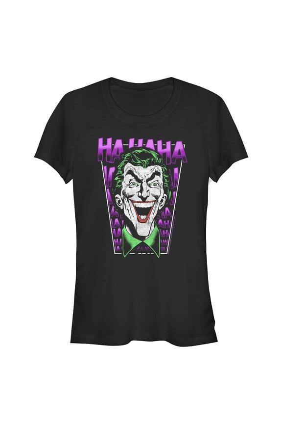 Junior's Batman Joker Ha Ha Frame Graphic Tee Black X Large