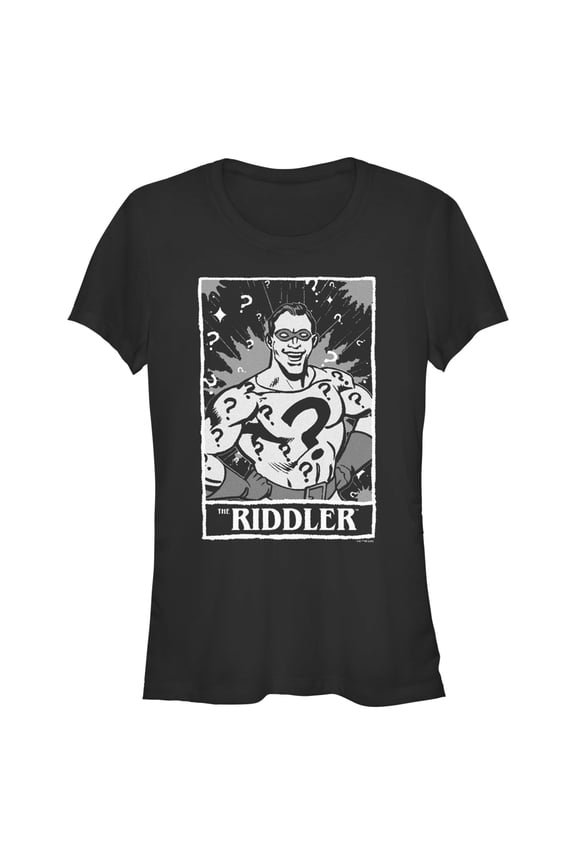 Junior's Batman Riddler Tarot Graphic Tee Black Large