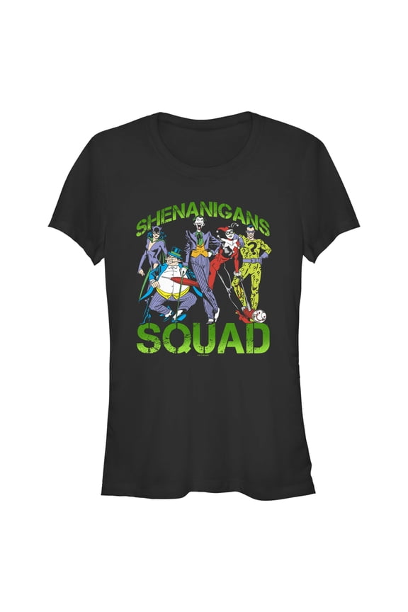 Junior's Batman St. Patrick's Day Shenanigans Squad Graphic Tee Black Small