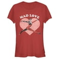 thumbnail image 1 of Junior's Batman Valentine's Day Harley Quinn Mad Love  Graphic Tee Red 2X Large, 1 of 3