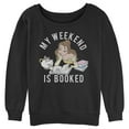 thumbnail image 1 of Junior's Beauty and the Beast Belle My Weekend is Booked Sweatshirt Black Medium, 1 of 3