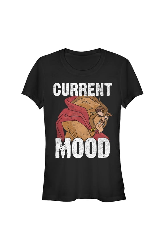Junior's Beauty and the Beast Current Mood Graphic Tee Black Large