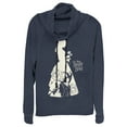 thumbnail image 1 of Junior's Beauty and the Beast Dress Silhouette Cowl Neck Sweatshirt Navy Blue Small, 1 of 3