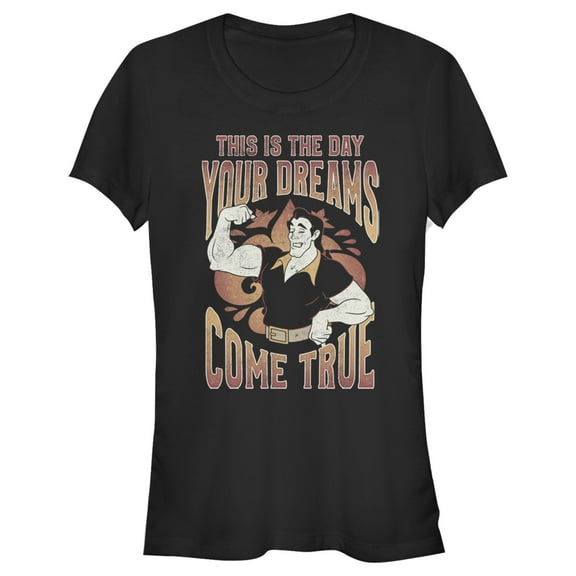 Junior's Beauty and the Beast Gaston The Day Your Dreams Come True  Graphic Tee Black 2X Large