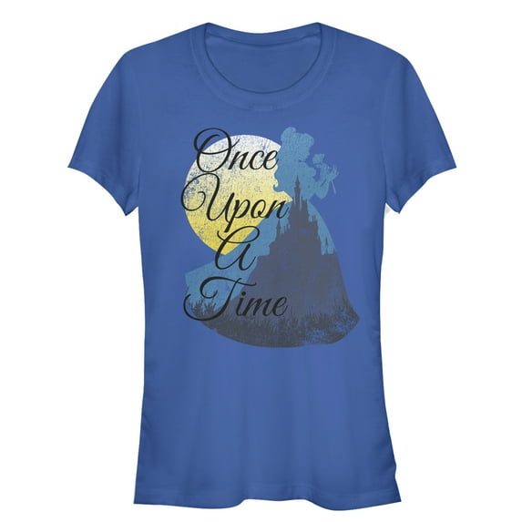 Junior's Beauty and the Beast Once Upon a Time Graphic Tee Royal Blue X Large