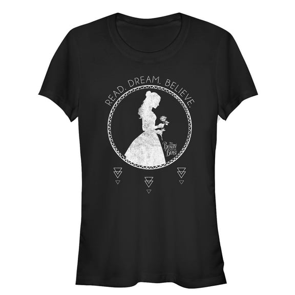 Junior's Beauty and the Beast Read Dream  Graphic Tee Black 2X Large