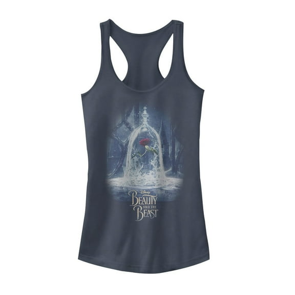 Junior's Beauty and the Beast Rose Poster  Racerback Tank Top Indigo X Large