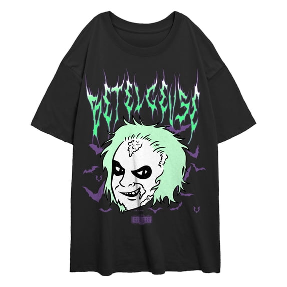 Junior's Beetlejuice Beetlejuice Gothic Face Graphic T-Shirt