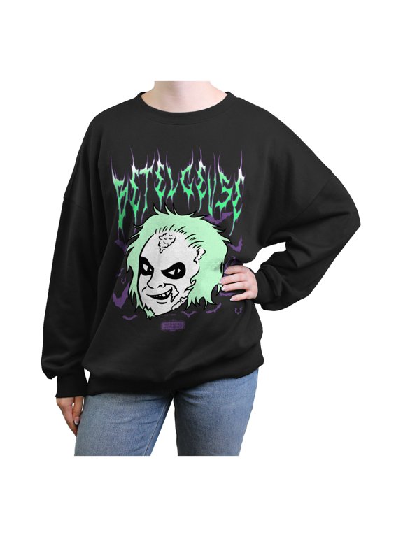 Junior's Beetlejuice Beetlejuice Gothic Face Sweatshirt