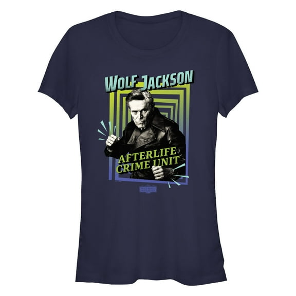 Junior's Beetlejuice Beetlejuice Wolf Jackson Afterlife Crime Unit Graphic T-Shirt