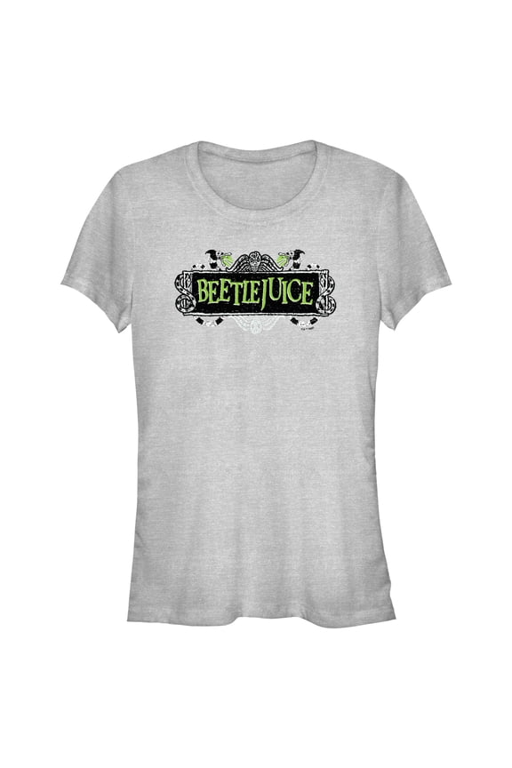 Junior's Beetlejuice Classic Green Logo Graphic T-Shirt