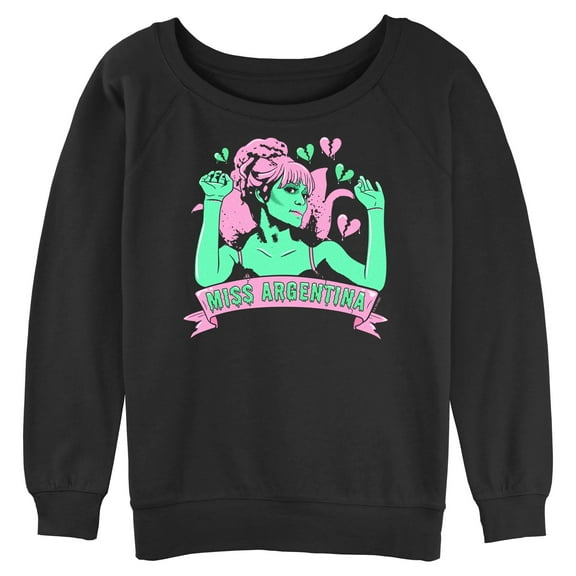 Junior's Beetlejuice Miss Argentina Hearts Sweatshirt