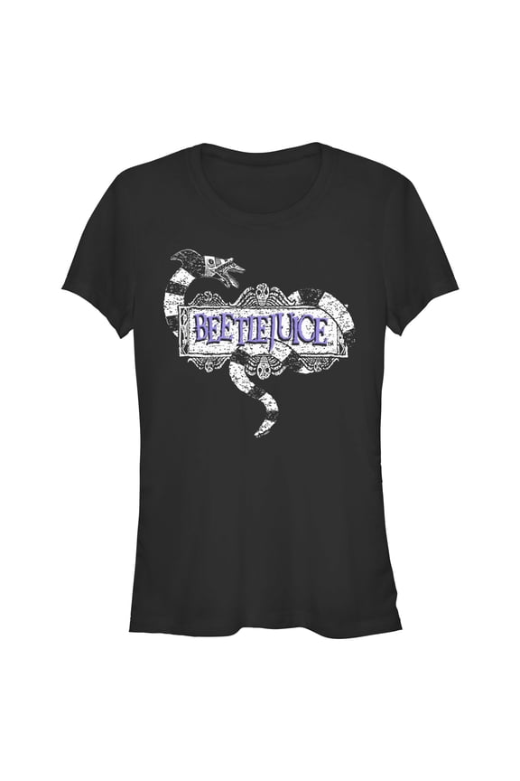 Junior's Beetlejuice Sandworm Logo Graphic T-Shirt