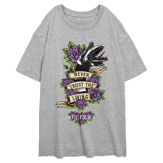 Junior's Beetlejuice Untrusting Sandworm Quote Graphic T-Shirt