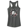 thumbnail image 1 of Junior's Betty Boop Easter Egg Frame  Racerback Tank Top Charcoal X Small, 1 of 4