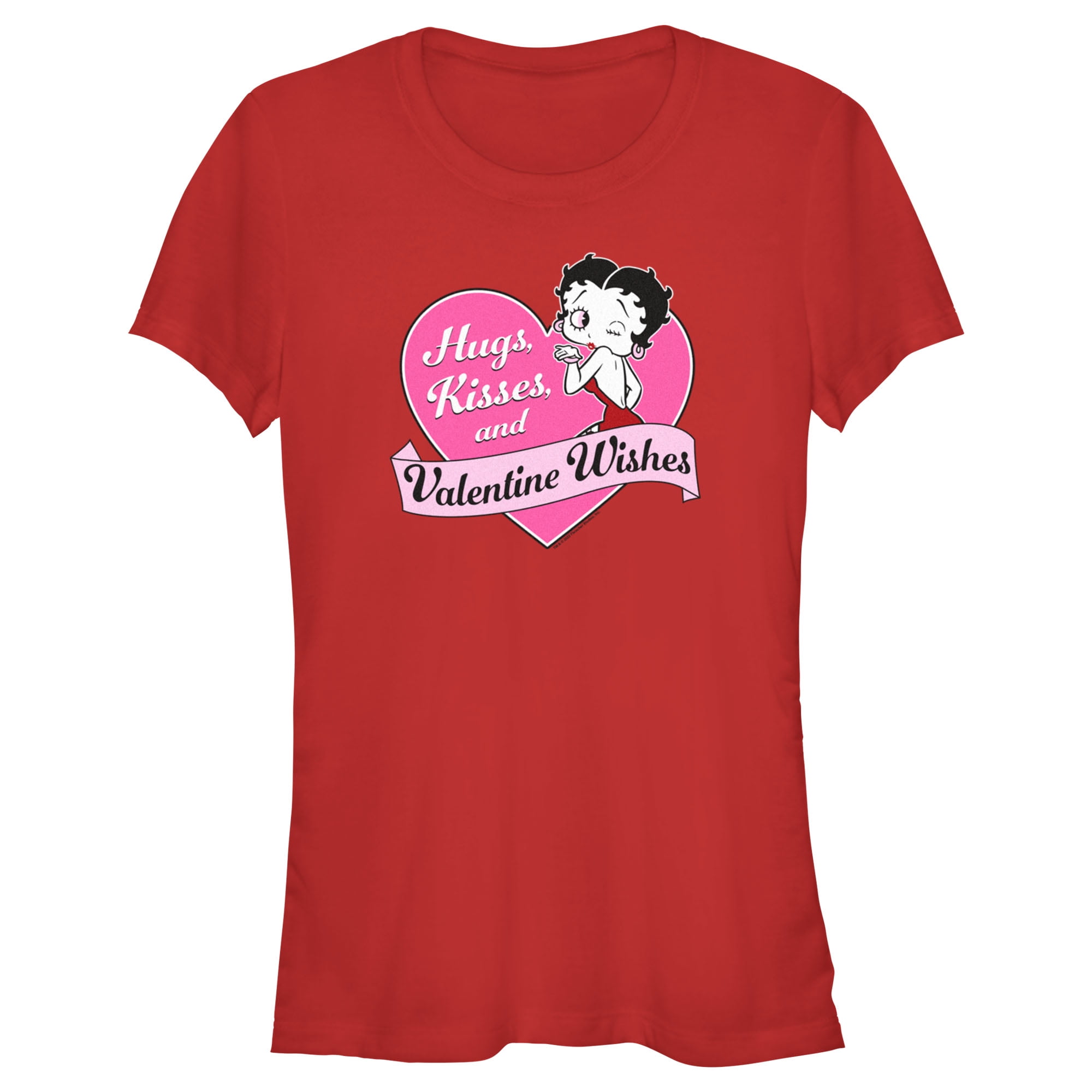Junior's Betty Boop Valentine Wishes Graphic Tee Red Small - Walmart.com