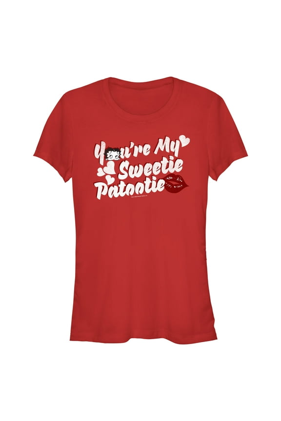 Junior's Betty Boop You're My Sweetie Patootie Graphic Tee Red Medium