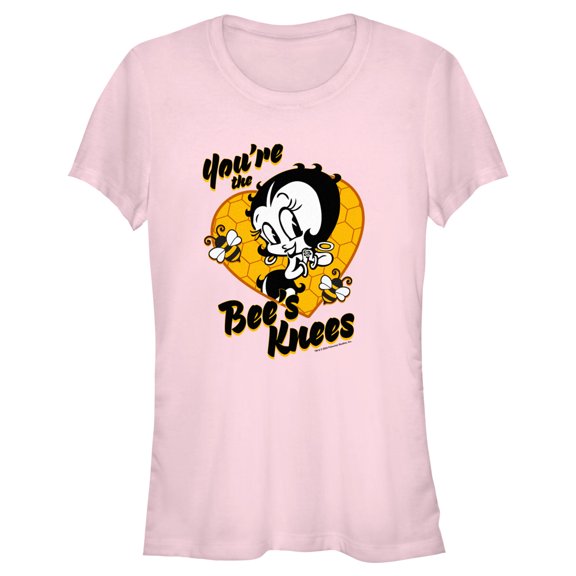 Junior's Betty Boop You're the Bee's Knees Graphic Tee Light Pink X Large