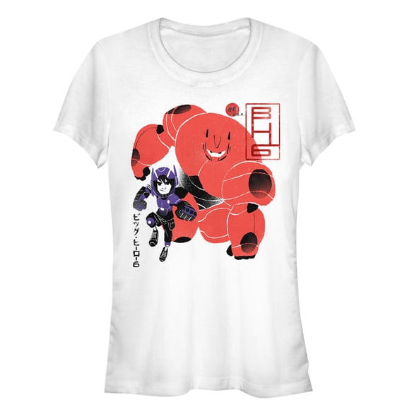 Junior's Big Hero 6 Partner Spray Paint Print Graphic Tee White Small