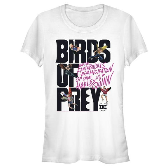 Junior's Birds of Prey Flight Logo  Graphic Tee White Large