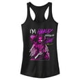 thumbnail image 1 of Junior's Birds of Prey Harley Freakin' Quinn Cartoon  Racerback Tank Top Black X Large, 1 of 4