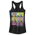 thumbnail image 1 of Junior's Birds of Prey Harley Quinn Pop Art  Racerback Tank Top Black X Small, 1 of 4