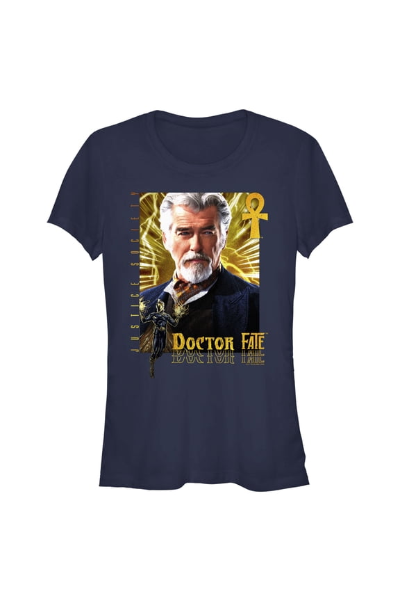 Junior's Black Adam Doctor's Orders Graphic Tee Navy Blue X Large