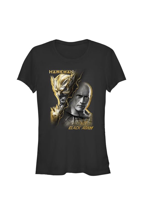 Junior's Black Adam Man VS Myth  Graphic Tee Black Large