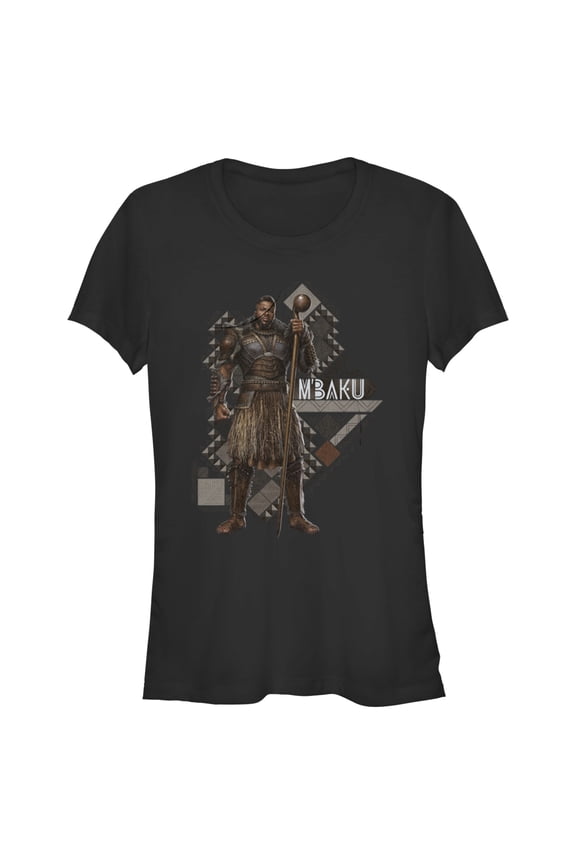 Junior's Black Panther: Wakanda Forever Lord M'Baku Pattern  Graphic Tee Black Medium