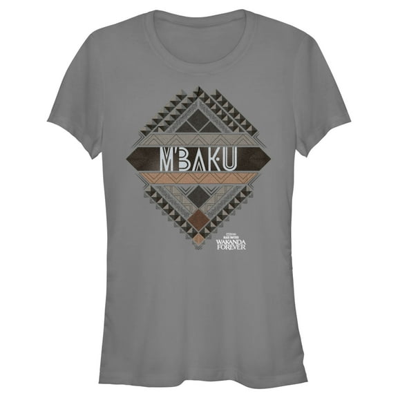 Junior's Black Panther: Wakanda Forever M'Baku Ornate Logo  Graphic Tee Charcoal Large