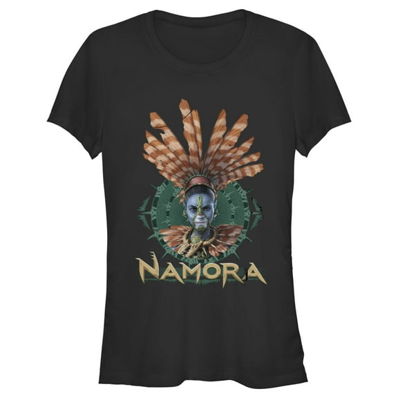 Junior's Black Panther: Wakanda Forever Namora Portrait Graphic Tee Black Medium