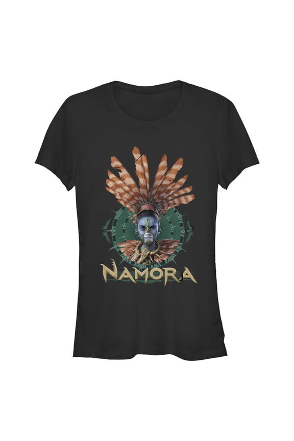 Junior's Black Panther: Wakanda Forever Namora Portrait Graphic Tee Black Medium