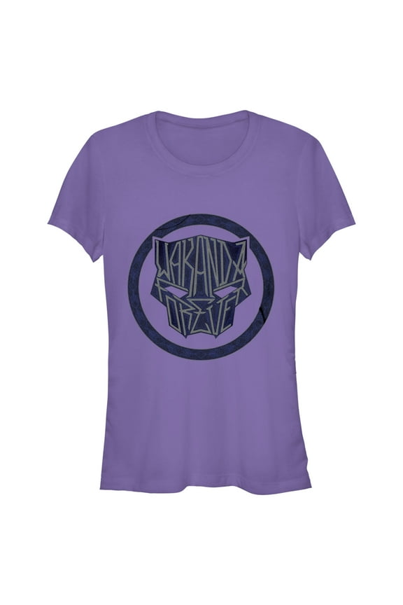 Junior's Black Panther: Wakanda Forever Panther Logo Graphic Tee Purple Medium