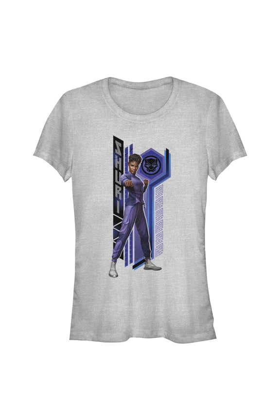 Junior's Black Panther: Wakanda Forever Shuri Pattern Graphic Tee Athletic Heather Medium