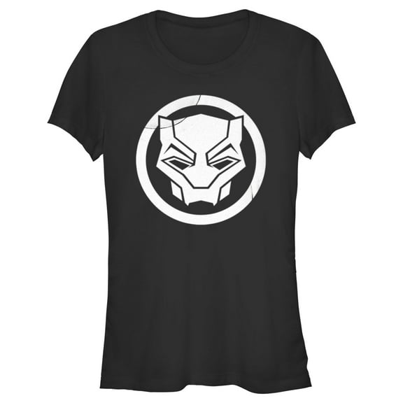 Junior's Black Panther: Wakanda Forever White Panther Icon  Graphic Tee Black 2X Large