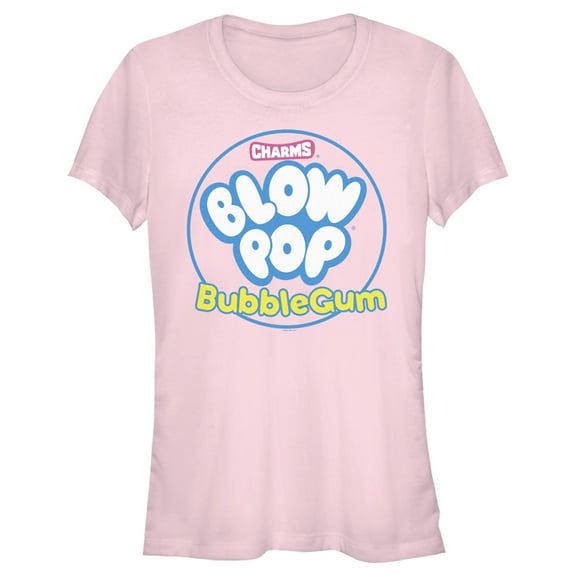 Junior's Blow Pop Bubble Gum Emblem Graphic Tee Light Pink Large